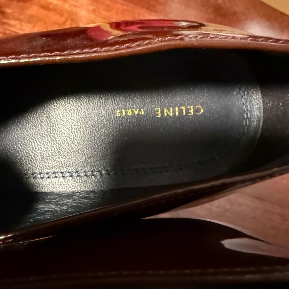 Celine Deep Red Patent Leather Shoes - Picture 6 of 6